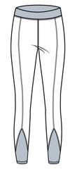 women legging technical drawing, pants sketch	