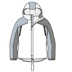 full zipper jackets, technical drawing	