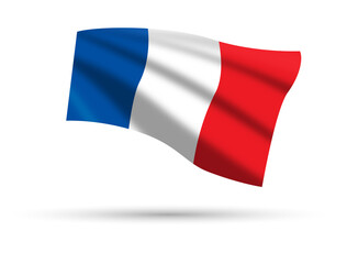 Flag of France in vector illustration isolated on white background