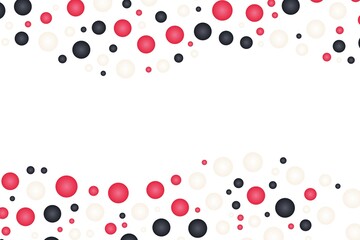 Cream, red, and black bubble wave frame on the white background.