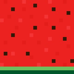 Watermelon pattern background pixel art. Vector illustration.