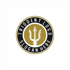 Trident Neptune God Poseidon Triton King Spear Logo Design