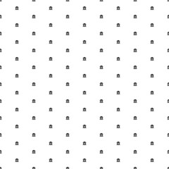 Square seamless background pattern from geometric shapes. The pattern is evenly filled with small black bank symbols. Vector illustration on white background