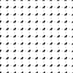 Square seamless background pattern from black lion symbols are different sizes and opacity. The pattern is evenly filled. Vector illustration on white background