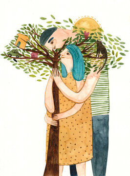 A couple with a tree of life