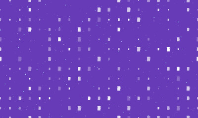 Seamless background pattern of evenly spaced white kettle symbols of different sizes and opacity. Vector illustration on deep purple background with stars