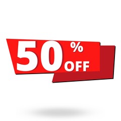 50% off discount red graphic design with 3D shadow for free sale online web flag