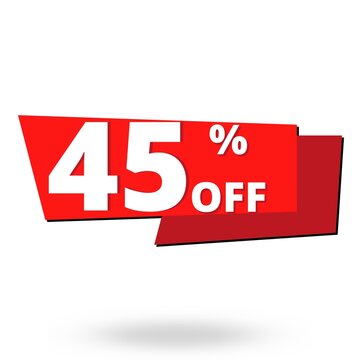45% off discount red graphic design with 3D shadow for free sale online web