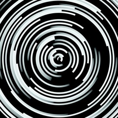 Black and white abstract circle technology background. 3d rendering.