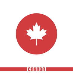 Maple leaf vector icon. Canada national symbol. Canadian element.