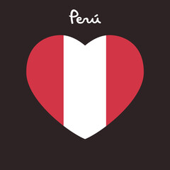 Naklejka premium Peruvian flag heart. National symbol of Peru. National emblem.