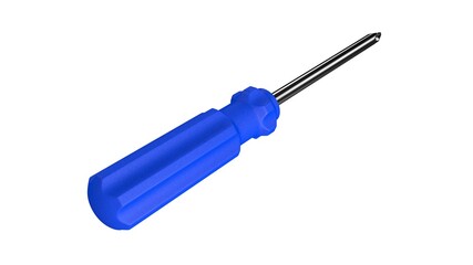 Fototapeta premium 3d illustration. A beautiful view of blue screwdriver on a white blackground. Work tool for repair and fix.