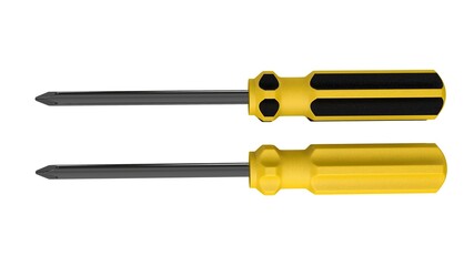 Fototapeta premium 3d illustration. A beautiful view of yellow screwdriver on a white blackground. Work tool for repair and fix.