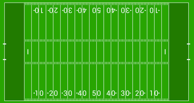 Diagram of a modern American football field. top view of american football field vector illustration