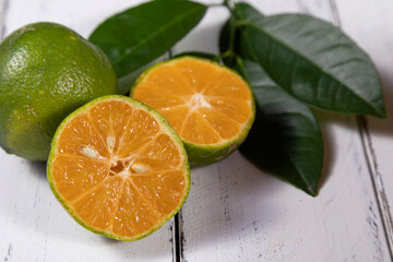 Rangpur, Citrus × limonia or Citrus reticulata × medica, sometimes called the rangpur lime, mandarin lime or lemandarin, is a hybrid between the mandarin orange and the citron. 
