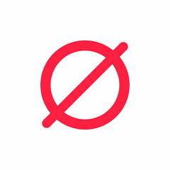 red empty set or null set symbol in mathematic