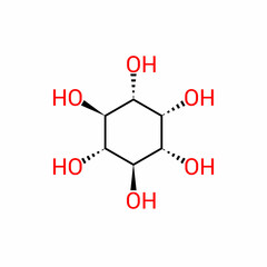 chemical structure of Inositol (C6H12O6)
