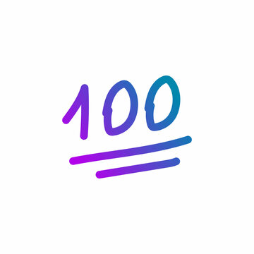 blue hundred points emoji icon vector illustration