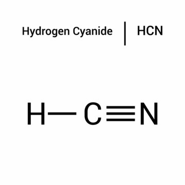 chemical structure of Hydrogen cyanide (HCN)
