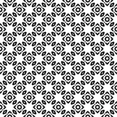 Black and white seamless pattern texture. Greyscale ornamental graphic design. Mosaic ornaments. Pattern template. Vector illustration. EPS10.