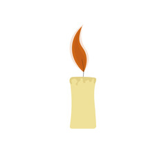 small burning candle.vector illustration