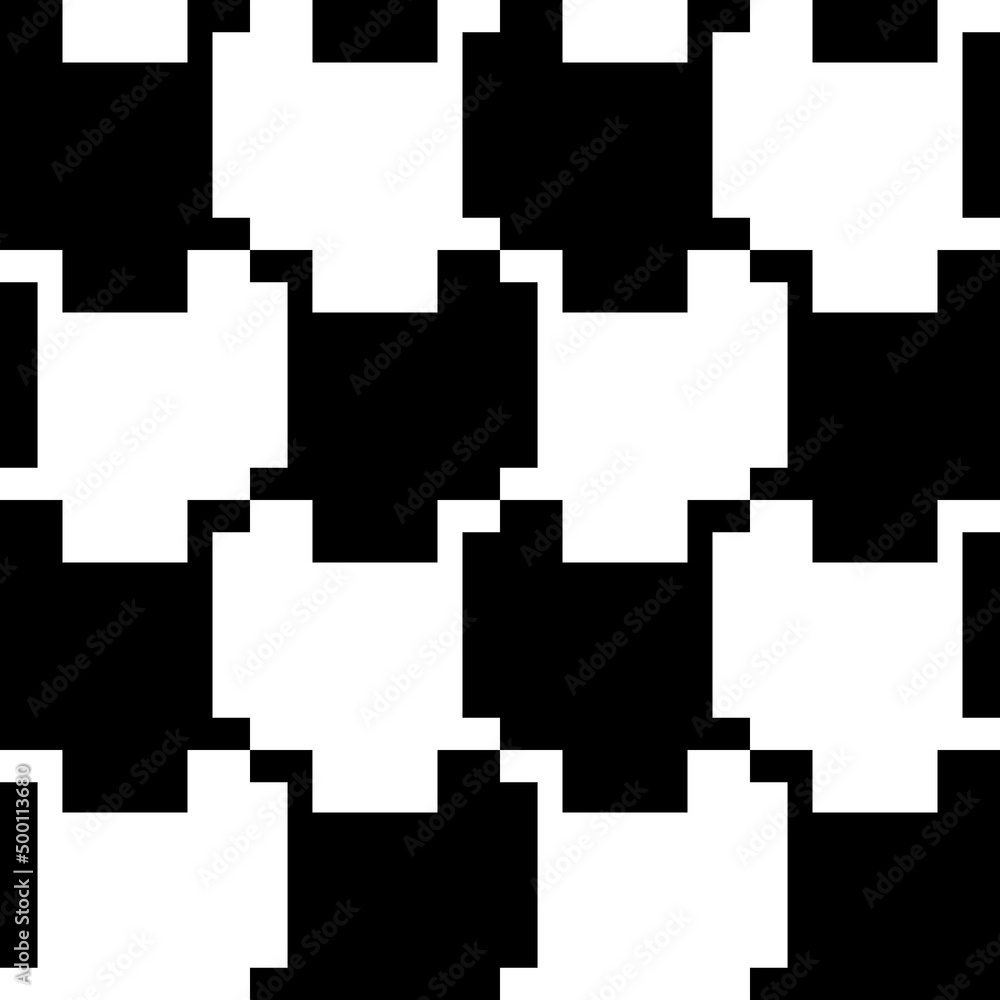 Poster Broken pattern, uniform and simple square shapes. Seamless vector.