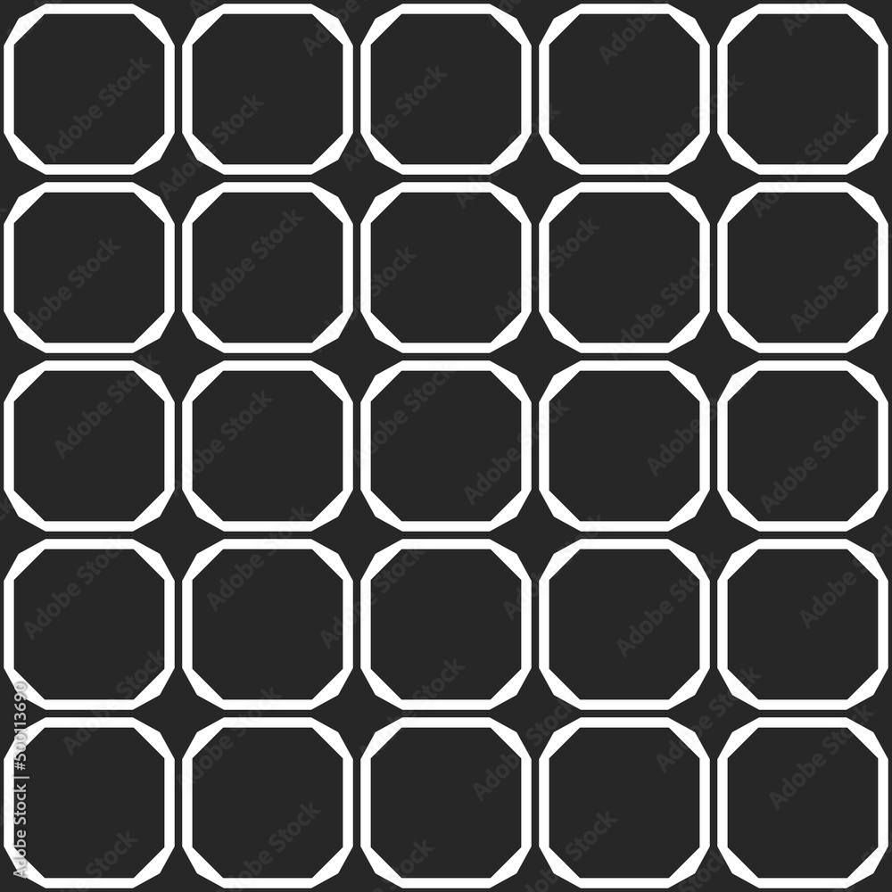 Poster Black identical cells. Vector simple pattern of cells in black, can be used as a seamless pattern.