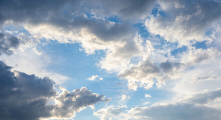 Cloudy skies in the evening