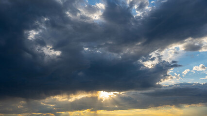 Cloudy skies in the evening