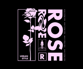 Rose Retro Poster t shirt design, vector graphic, typographic poster or tshirts street wear and Urban style
