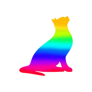 Watercolor Pride cat, Watercolor cat art, Colorful cat