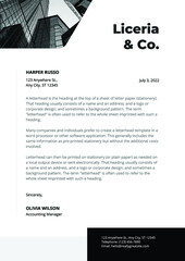 Black & White Modern Corporate Letterhead