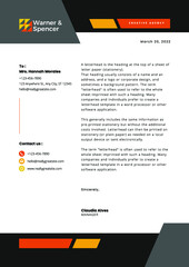 Black Modern Professional Creative Company - Letterhead