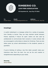 Black Elegant Company Law Firm Letterhead