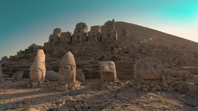 Mount Nemrut  monuments in the mausoleum of King Antiochus I. dating back to 1st century BC. It is a First Degree Archaeological Site in Adıyaman, Turkey as a part of UNESCO World Heritage.