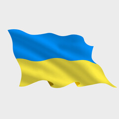 Flag of Ukraine in 3d vector illustration