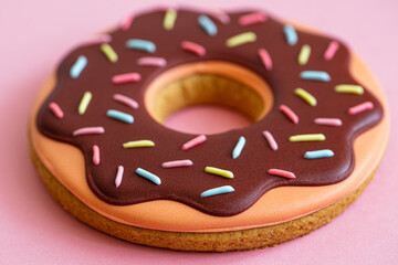 Gingerbread in form of iced doughnut