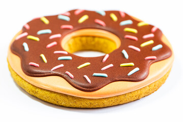 Gingerbread in form of iced doughnut