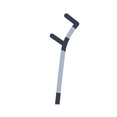 Metal crutch. Disabled person stick.