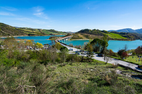 italy marche region Beautiful view of Cingoli lake