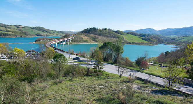 italy marche region Beautiful view of Cingoli lake