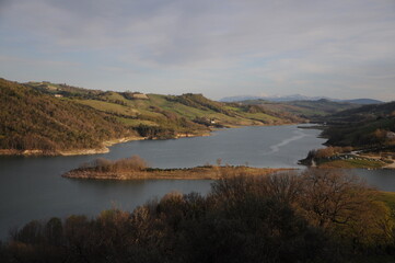 italy marche region Beautiful view of Cingoli lake