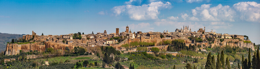 Obraz premium Beautiful panoramic view of the old town of Orvieto, Umbria, Italy, Terni province.Arial view
