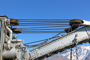 Fototapeta na wymiar Vintage train crane in Ogden Station, Utah 