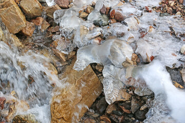 Ice by a river in winter	