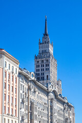 Spire of a high-rise building at the Red Gate in Moscow