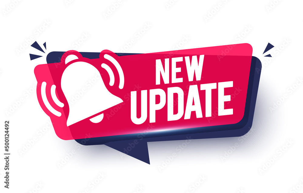 Poster 3d speech bubble with text new update