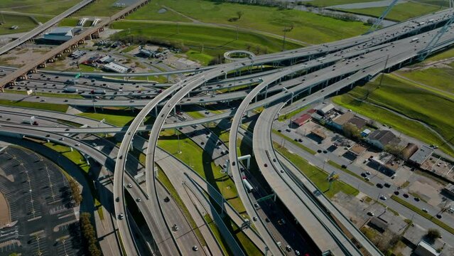 Large multilane highway interchange