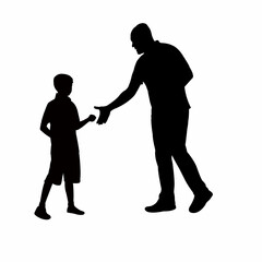 man and boy, body silhouette vector