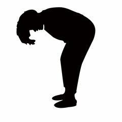 a woman leaning body, silhouette vector